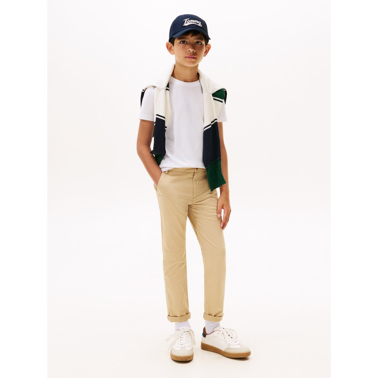 Tommy Hilfiger White Essential Bomuld Reg Fit Tee Ss