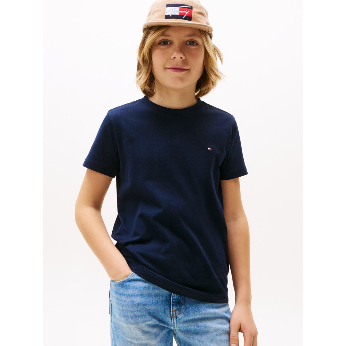 Tommy Hilfiger Dark Night Navy Essential Bomuld Reg Fit Tee Ss