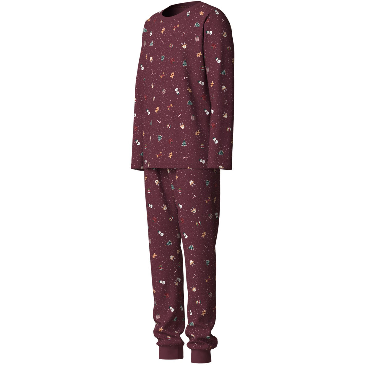 Name It Burgundy Christmas Nanvismas Ls Natsæt