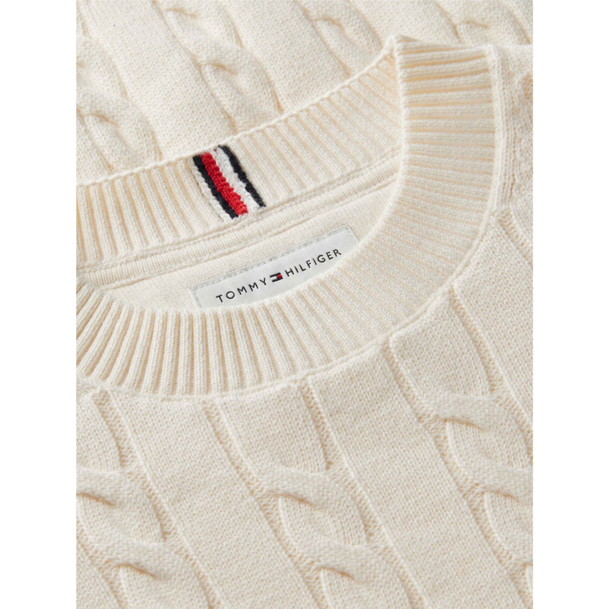 Tommy Hilfiger Ivory Petal Bomuld Cable Sweater