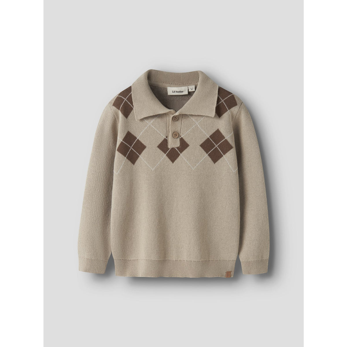 Lil'Atelier White Pepper Nmmronan Ls Strik Polo Lil