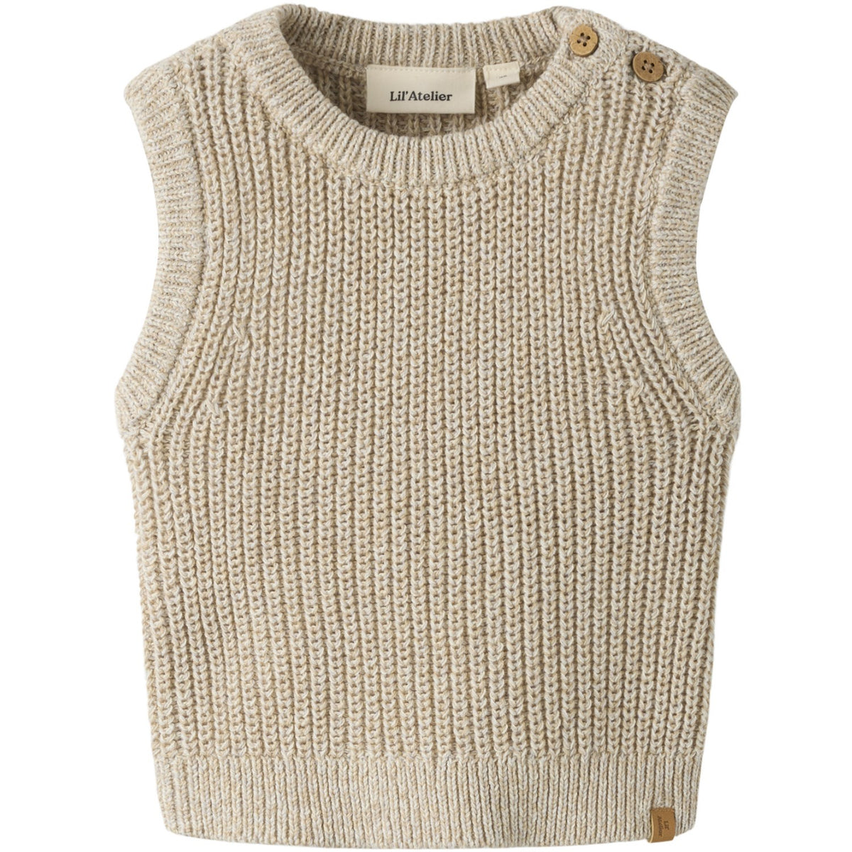 Lil'Atelier White Pepper Melange Nbmrokkos Strik Vest Lil
