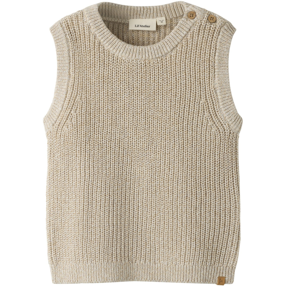 Lil'Atelier White Pepper Melange Nmmrokkos Strik Vest Lil