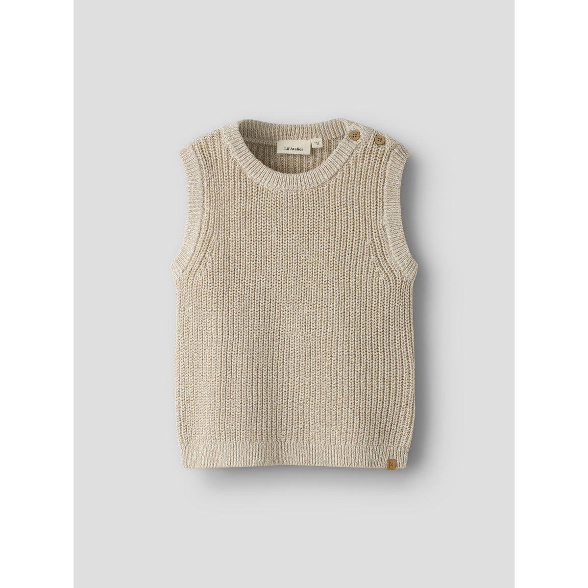 Lil'Atelier White Pepper Melange Nmmrokkos Strik Vest Lil