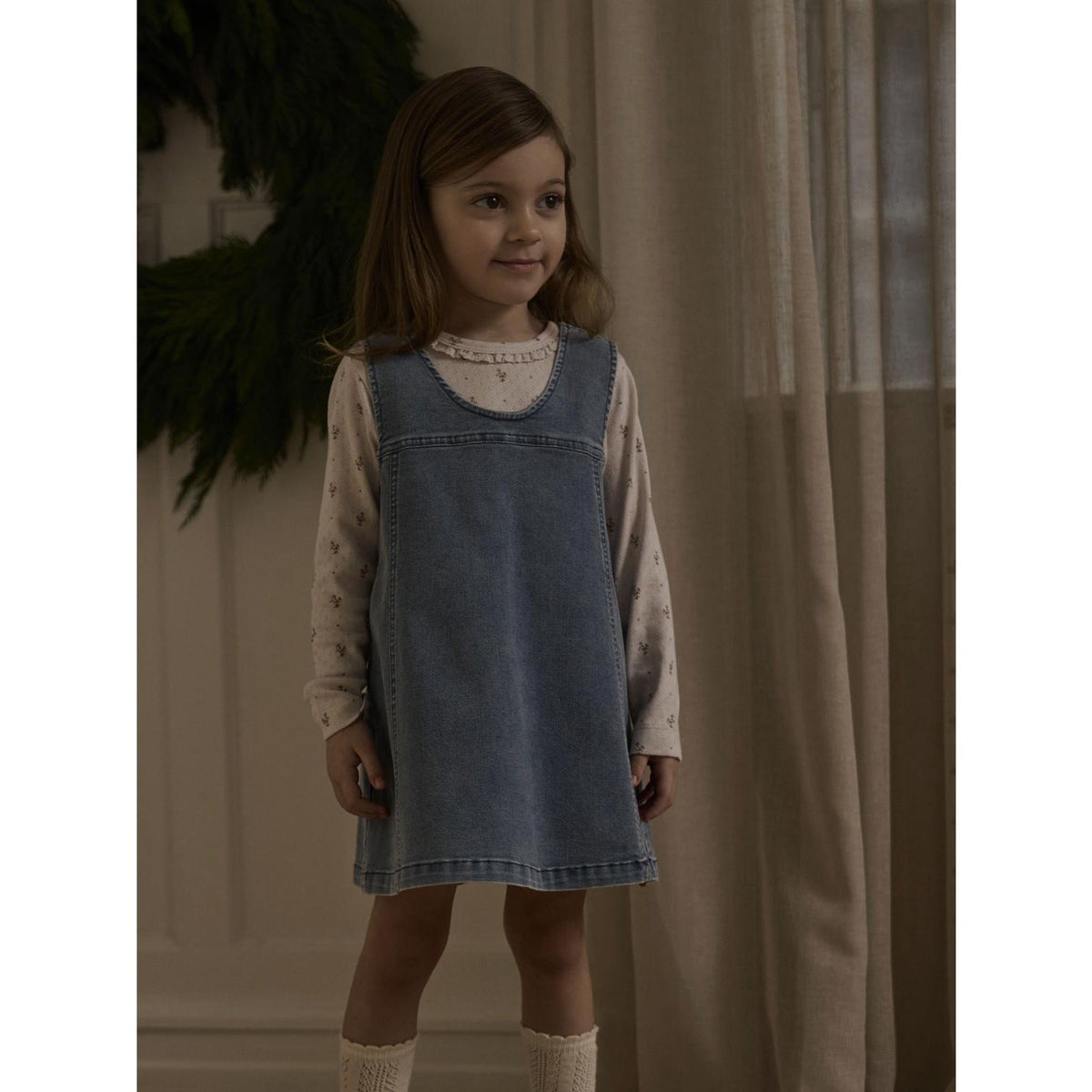 Lil'Atelier Medium Blue Denim Nmfdevas Dnm Spencer Kjole 6005-Es Lil
