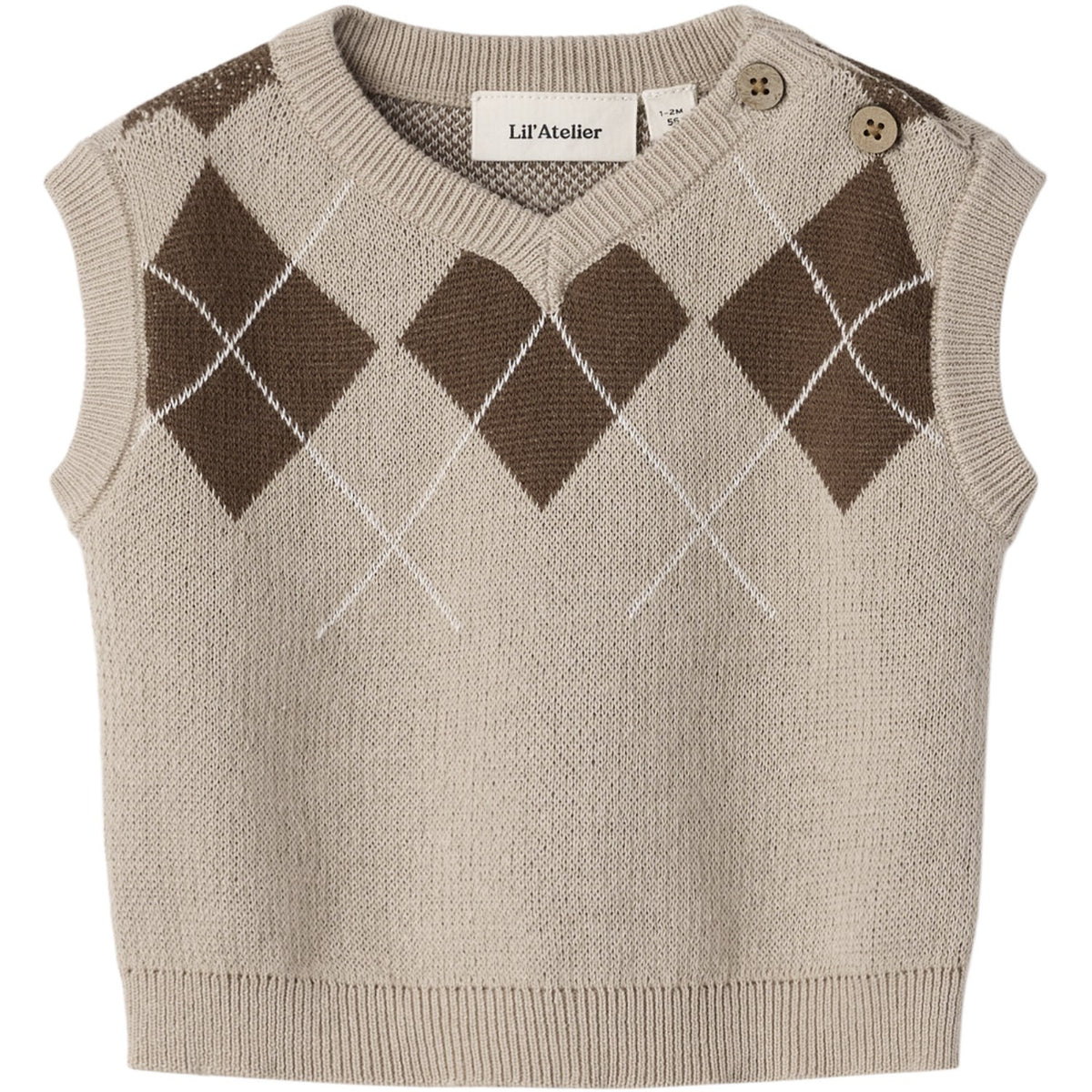 Lil'Atelier White Pepper Nbmronan Strik Vest Lil