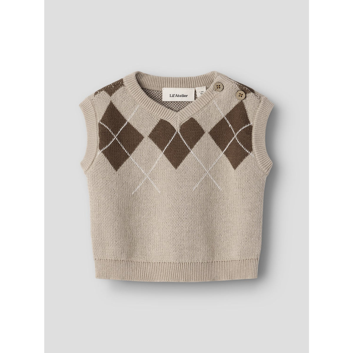 Lil'Atelier White Pepper Nbmronan Strik Vest Lil