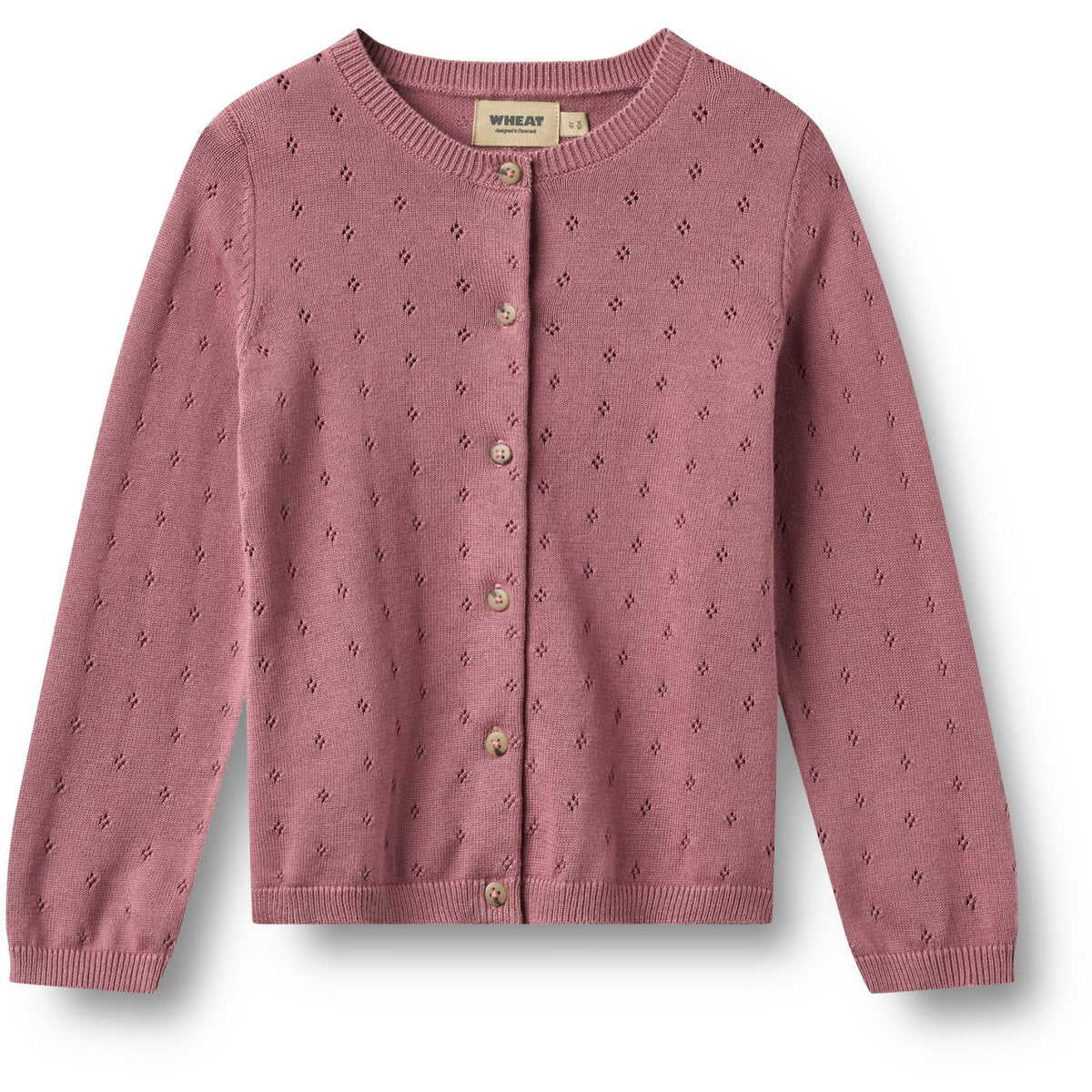 Wheat Warm Lilac Strik Cardigan Maia