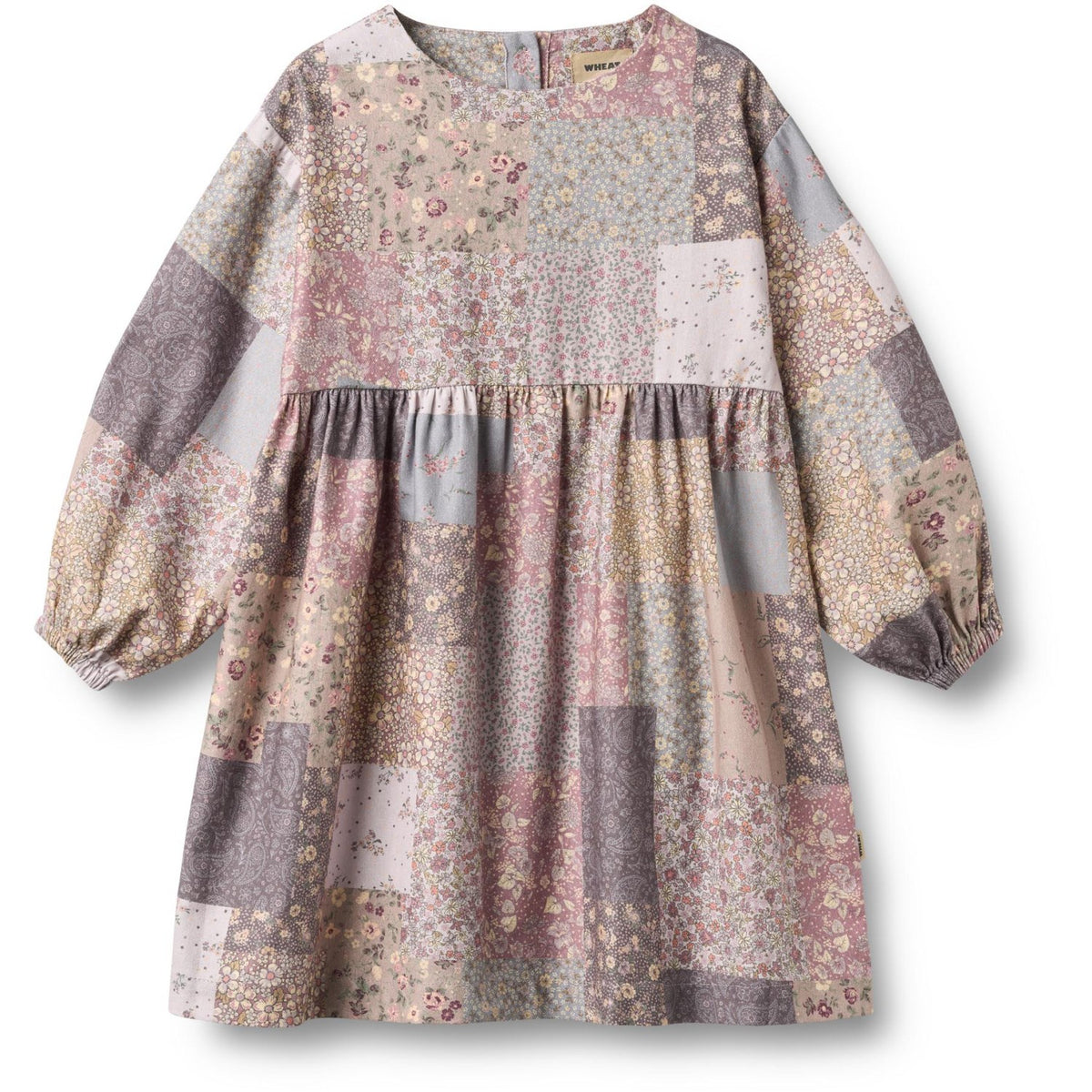 Wheat Patchwork Flowers Kjole L/S Herdis