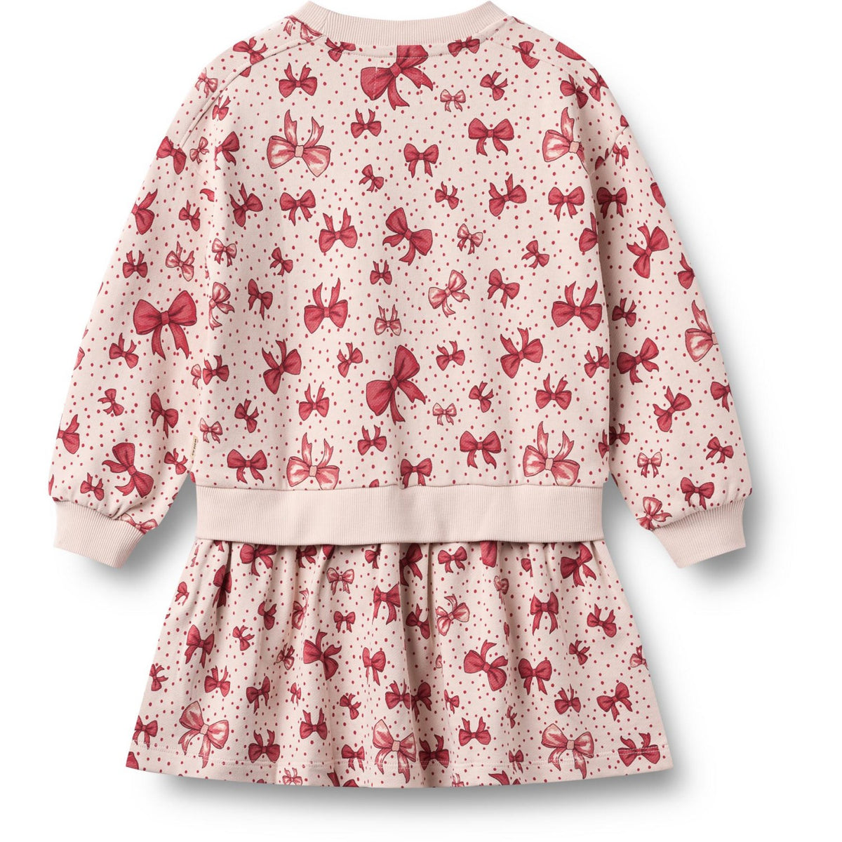 Wheat Almond Peach Bows Sweat Kjole L/S Maggie