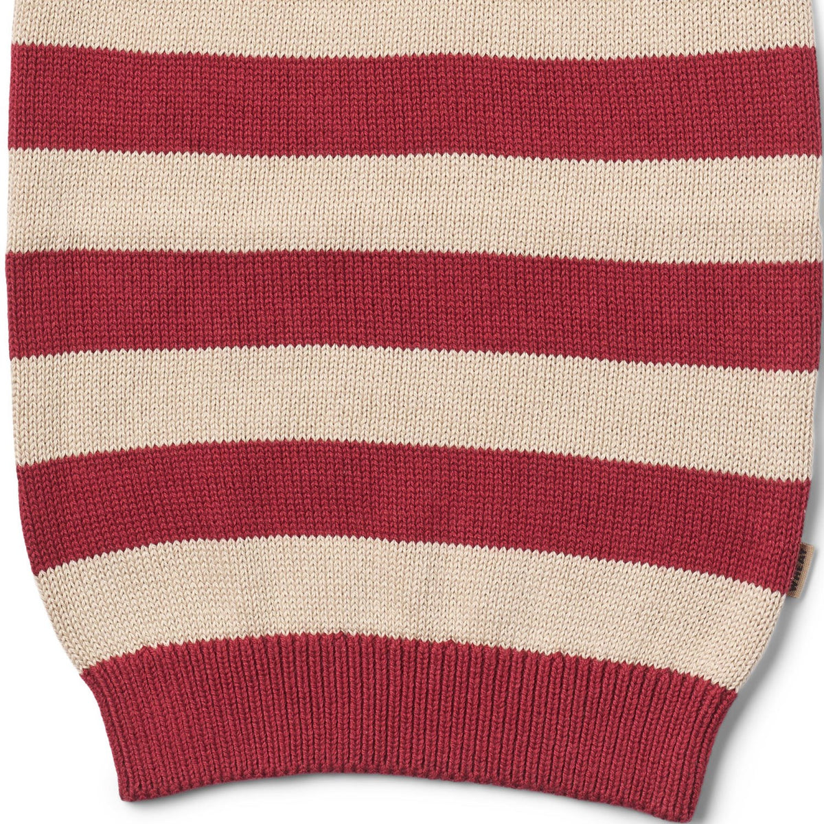 Wheat Red Christmas Stripe Strikket Christmas Hue