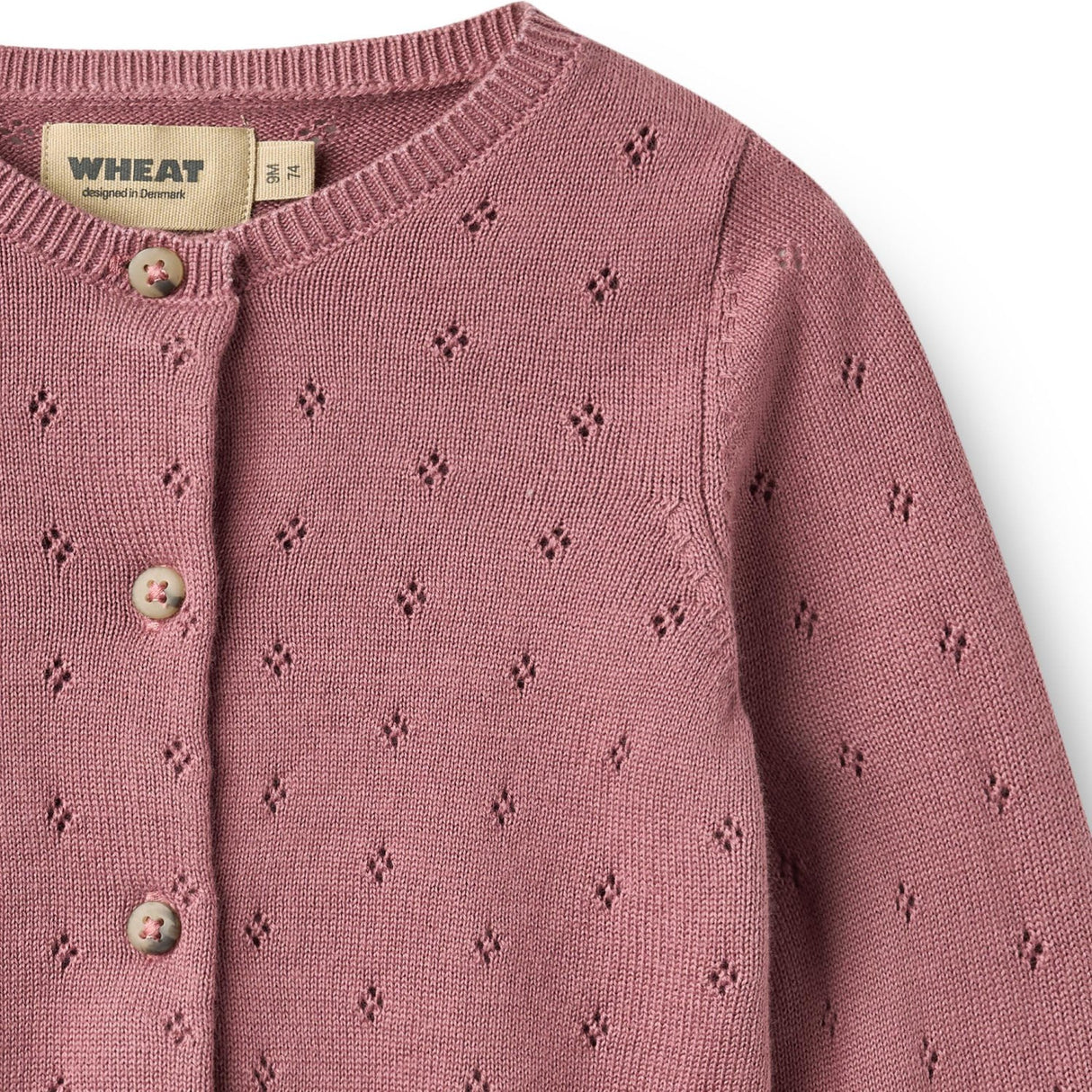 Wheat Warm Lilac Strik Cardigan Maia