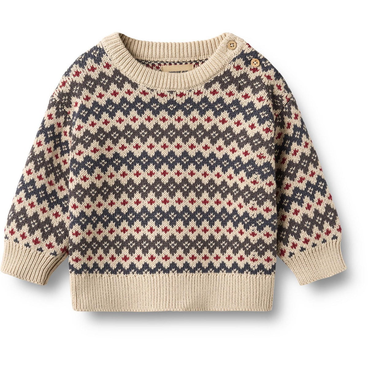 Wheat Greyblue Jacquard Pullover Harlow