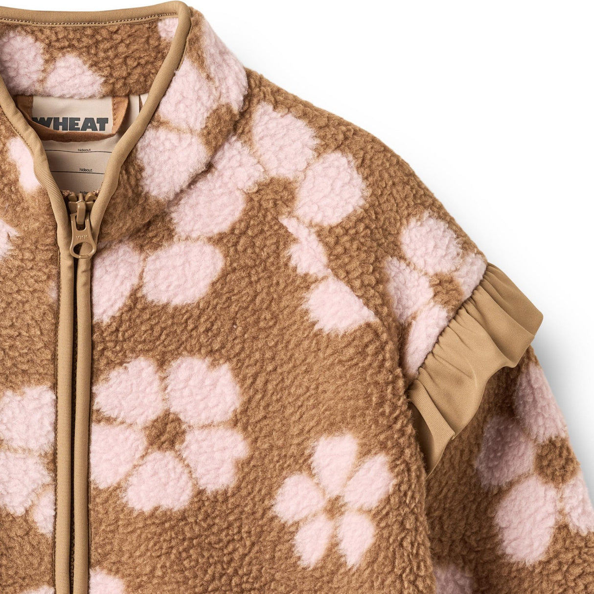 Wheat Warm Hazel Flowers Fleece Jakke Ellena
