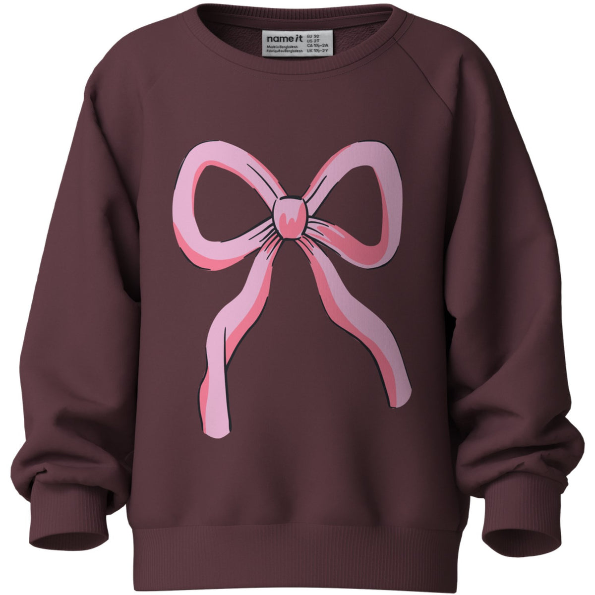 Name It Catawba Grape Bow Nmfvenus Ls Nreg Sweat Bru