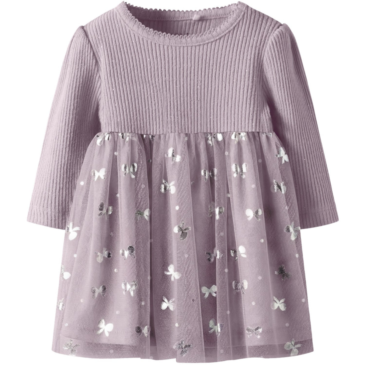 Name It Mauve Shadows Nbfrosally Ls Kjole