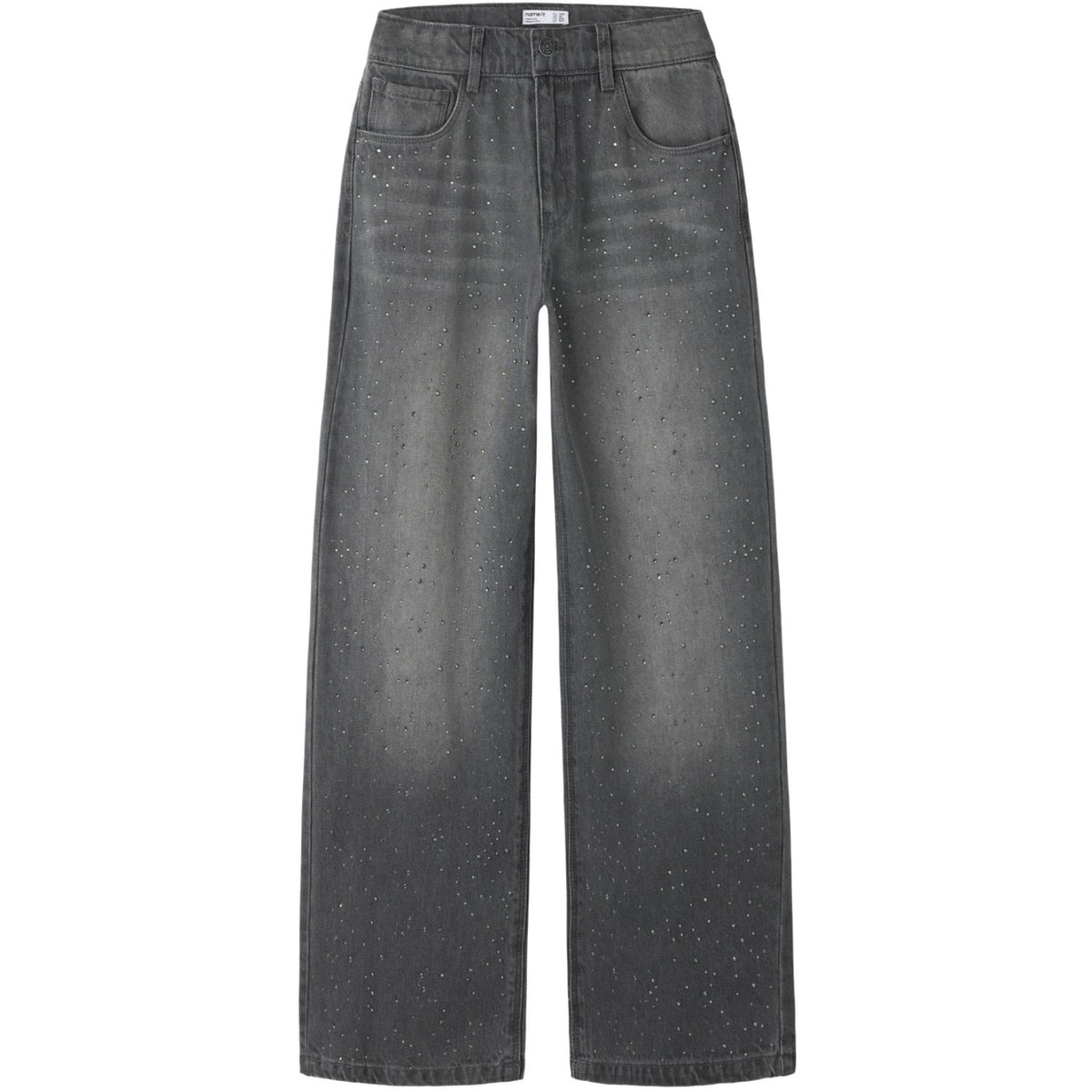 Name It Dark Grey Denim Nkfbella Wide Rhine Jeans 6608-Im
