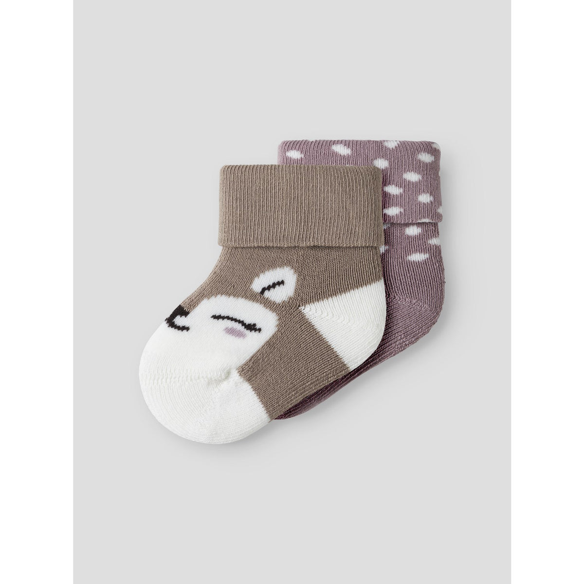 Name It Mauve Shadows Coca Mocha Nbframbi 2-Pak Frotte Strømper