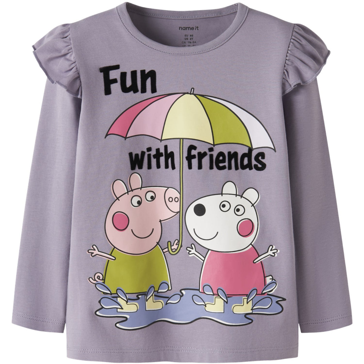 Name It Lavender Gray Nmfomba Peppa Ls Nreg Top Æske Cplg