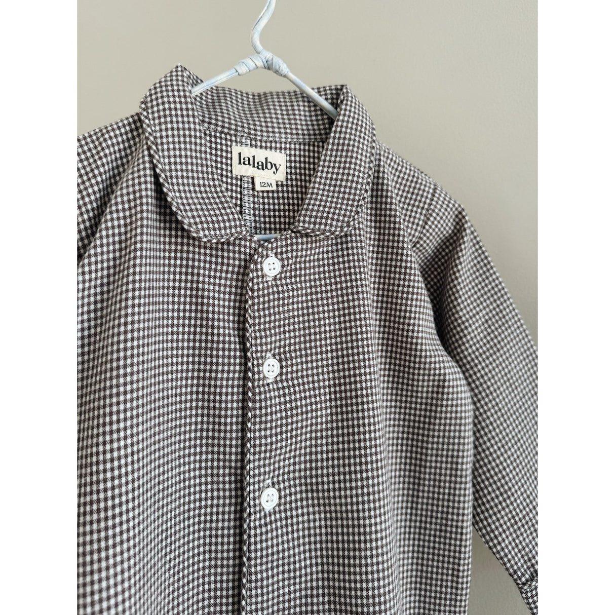 Lalaby Tiny Check Brown Classic Pj Dragt