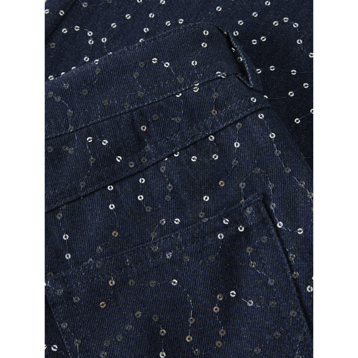 Name It Dark Blue Denim Sequins Nkfrose Wide Sequins Jeans 4415-Za