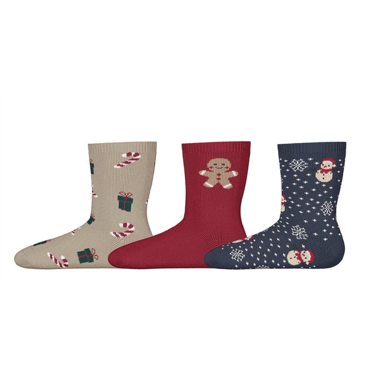 Name It Peyote Red Dahlia + Navy Blazer Nmnrichristmas 3-Pak Strømper