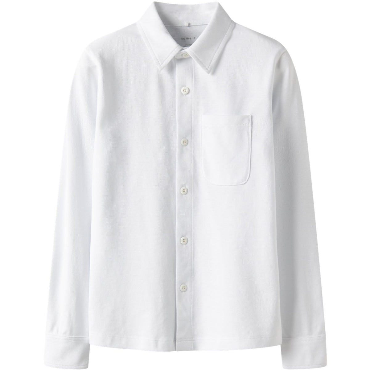 Name It Bright White Nkmron Ls Jersey Skjorte