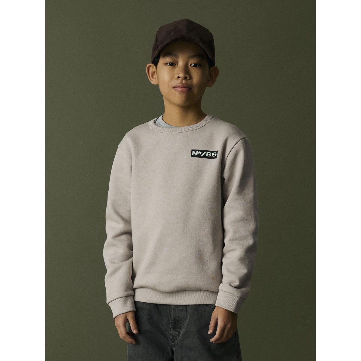 Name It Island Fossil Nkmrair Ls Nreg Sweat Bru Æske