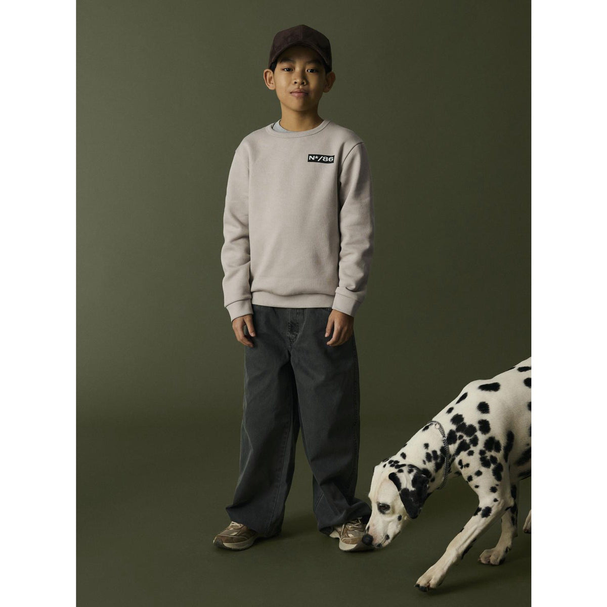 Name It Island Fossil Nkmrair Ls Nreg Sweat Bru Æske