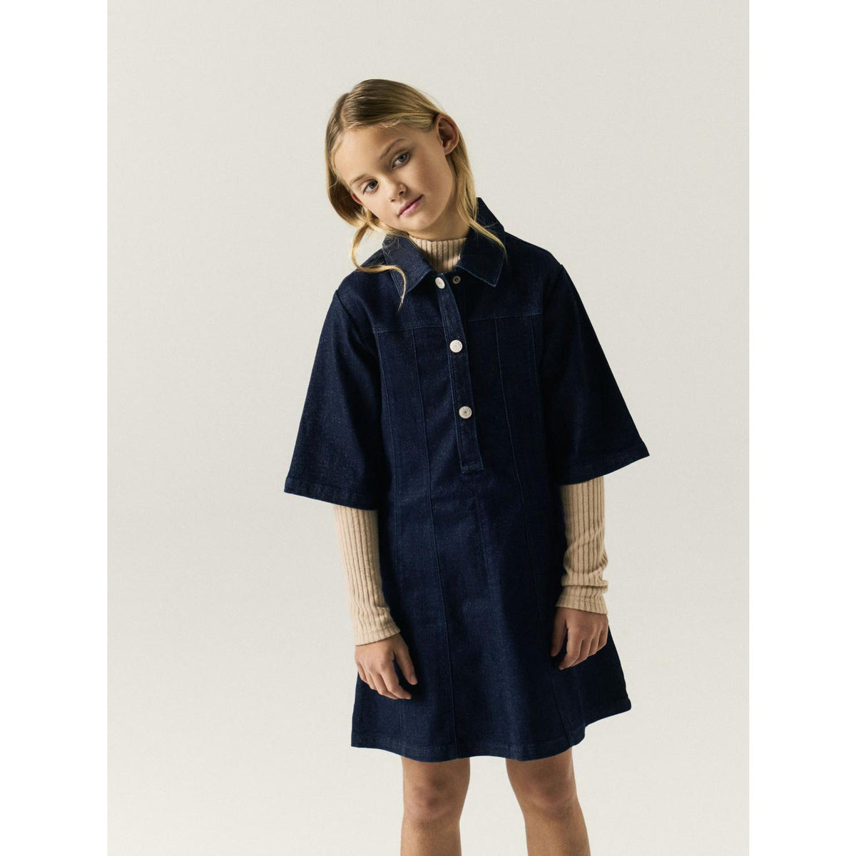 Name It Dark Blue Denim Nkfember 2/4 Dnm Glitter Kjole 1208-Lu