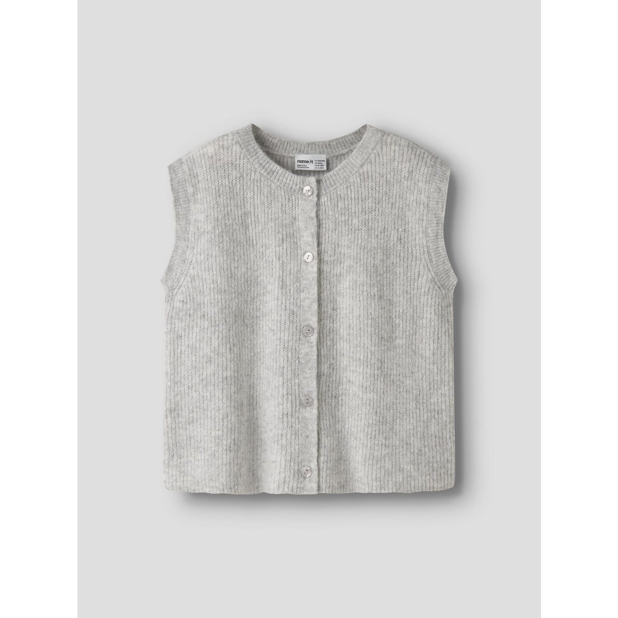 Name It Grey Melange Nkfoanja Loose Strik Vest