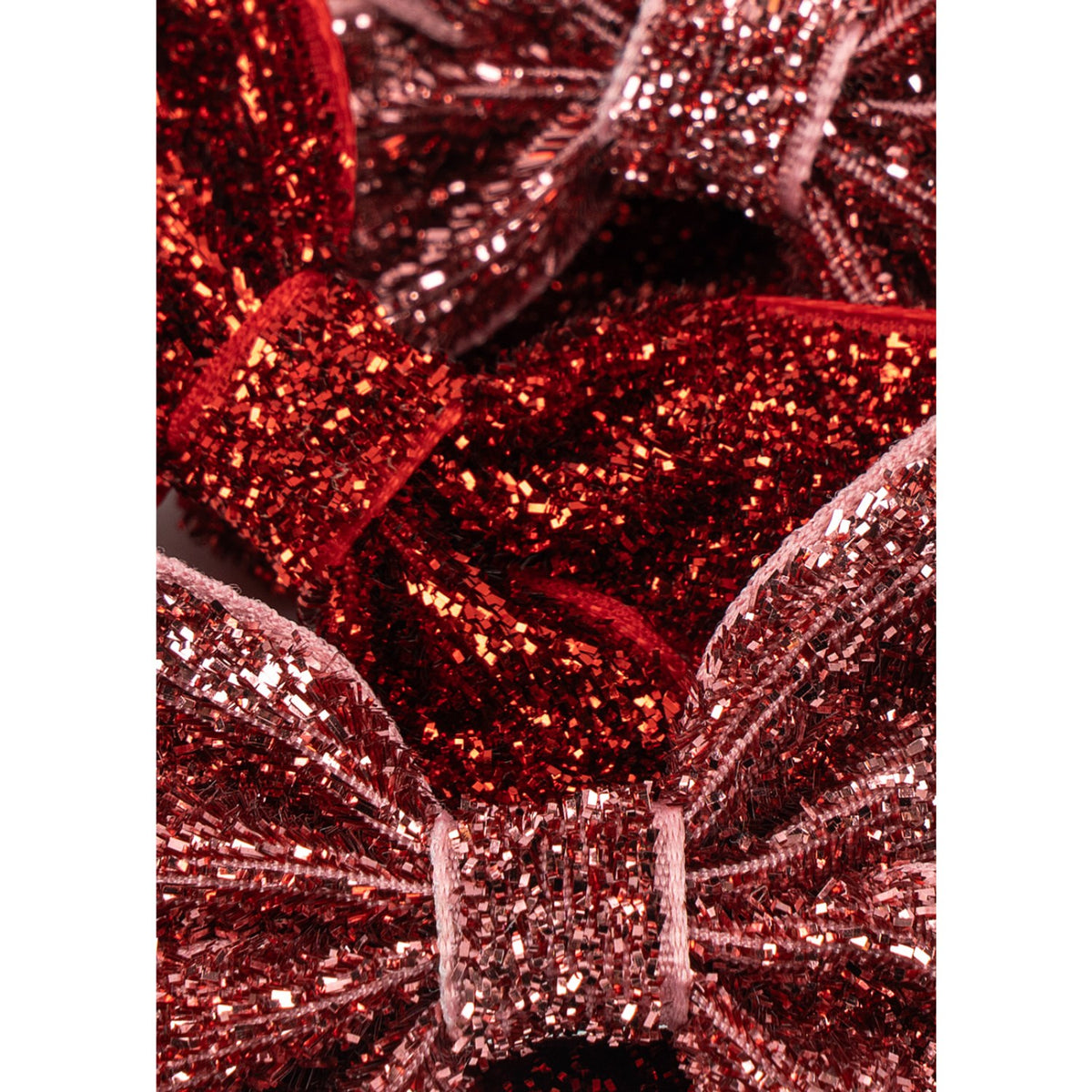Konges Sløjd Red Glitter/ Rose Glitter 4 Pak Micki Sløjfe Hair Clips