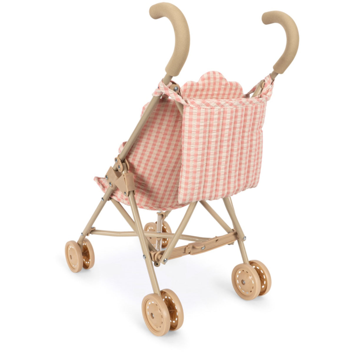 Konges Sløjd Pink Check Poppy Dukke Stroller Sæt