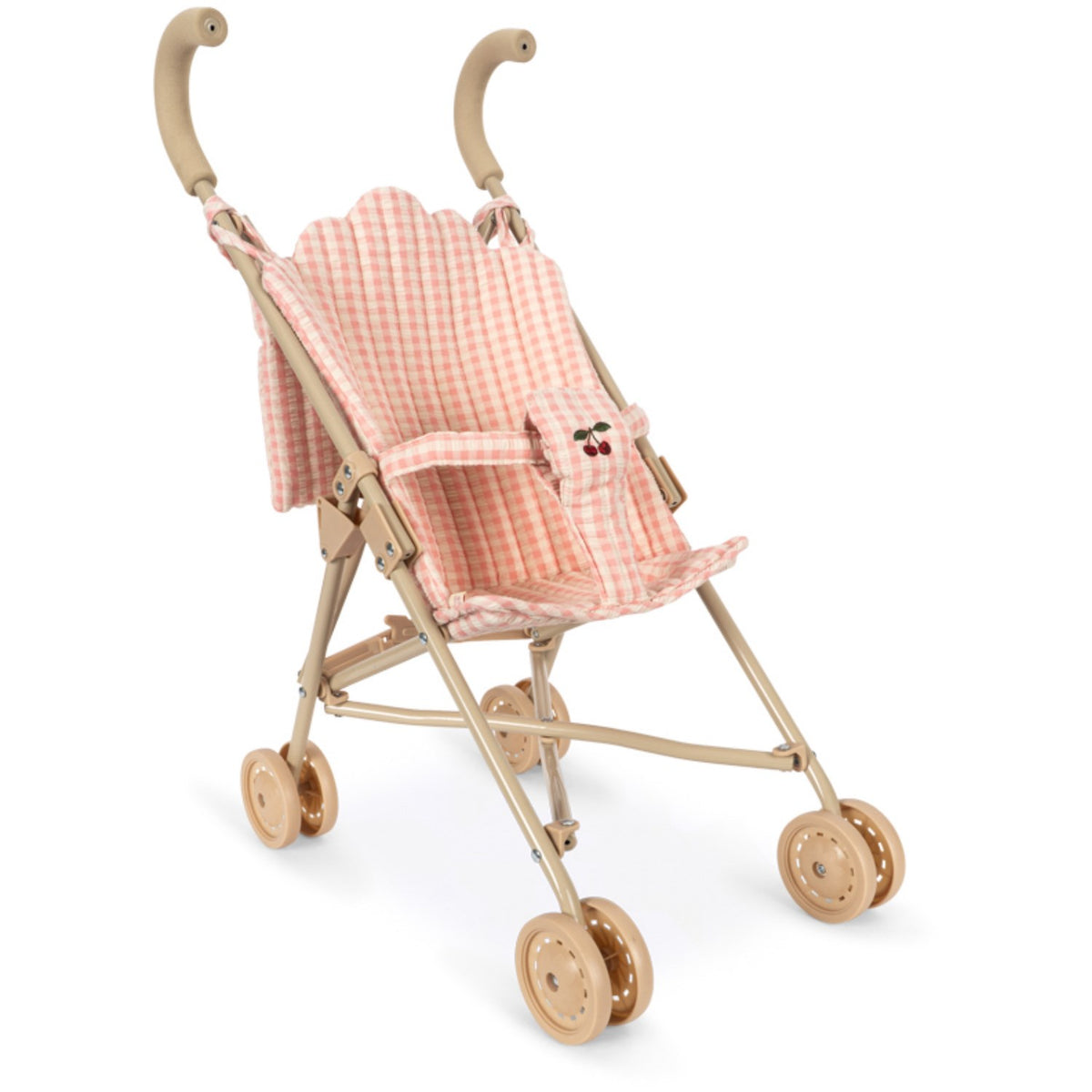 Konges Sløjd Pink Check Poppy Dukke Stroller Sæt