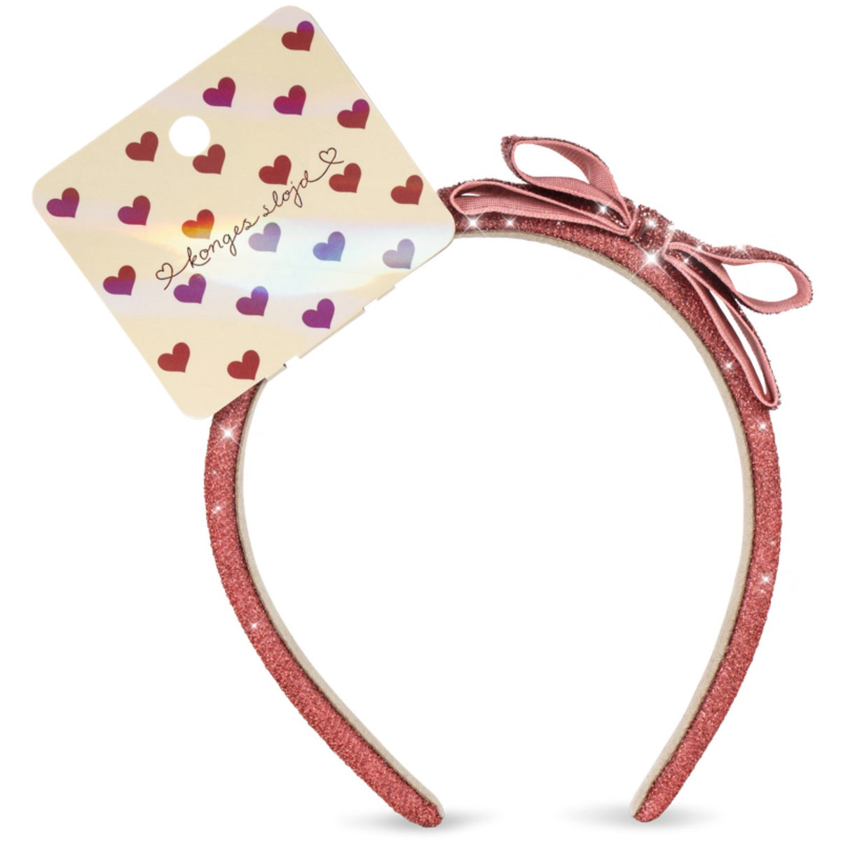Konges Sløjd Rose Glitter Fløjl Sløjfe Hairbrace