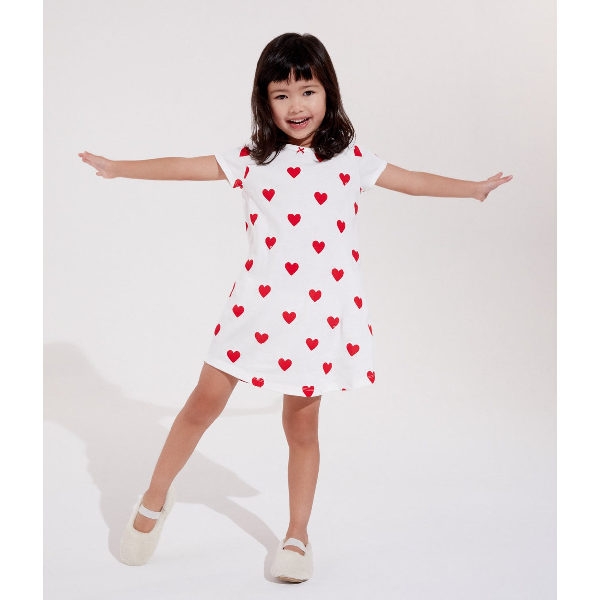 Petit Bateau Hearts Kortærmet Kjole