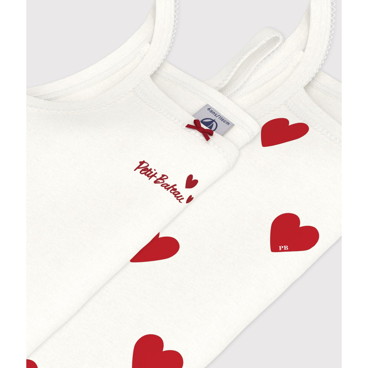 Petit Bateau Hearts Chemise Top 2-Pak