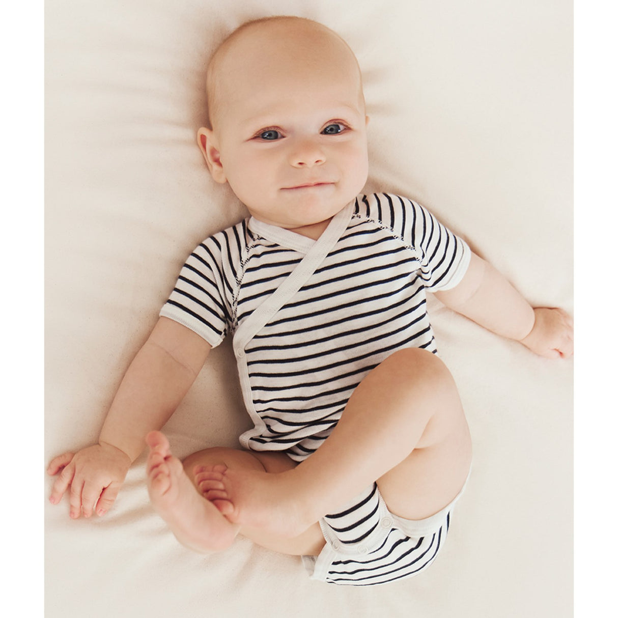 Petit Bateau Navy Stripe Kortærmet Body 3-Pak