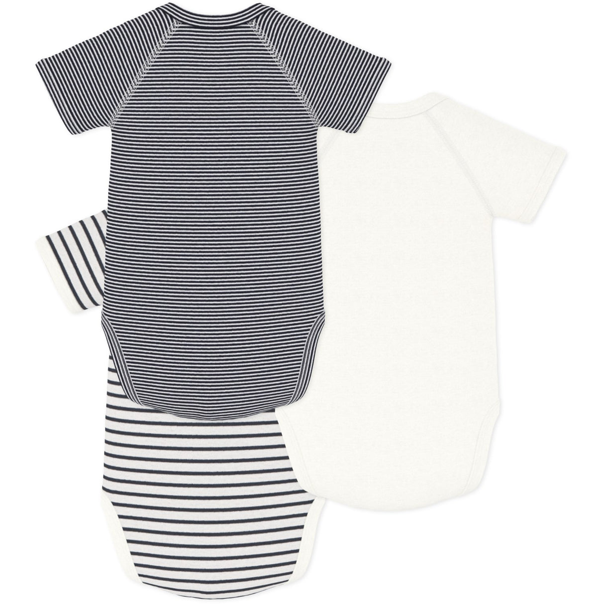 Petit Bateau Navy Stripe Kortærmet Body 3-Pak