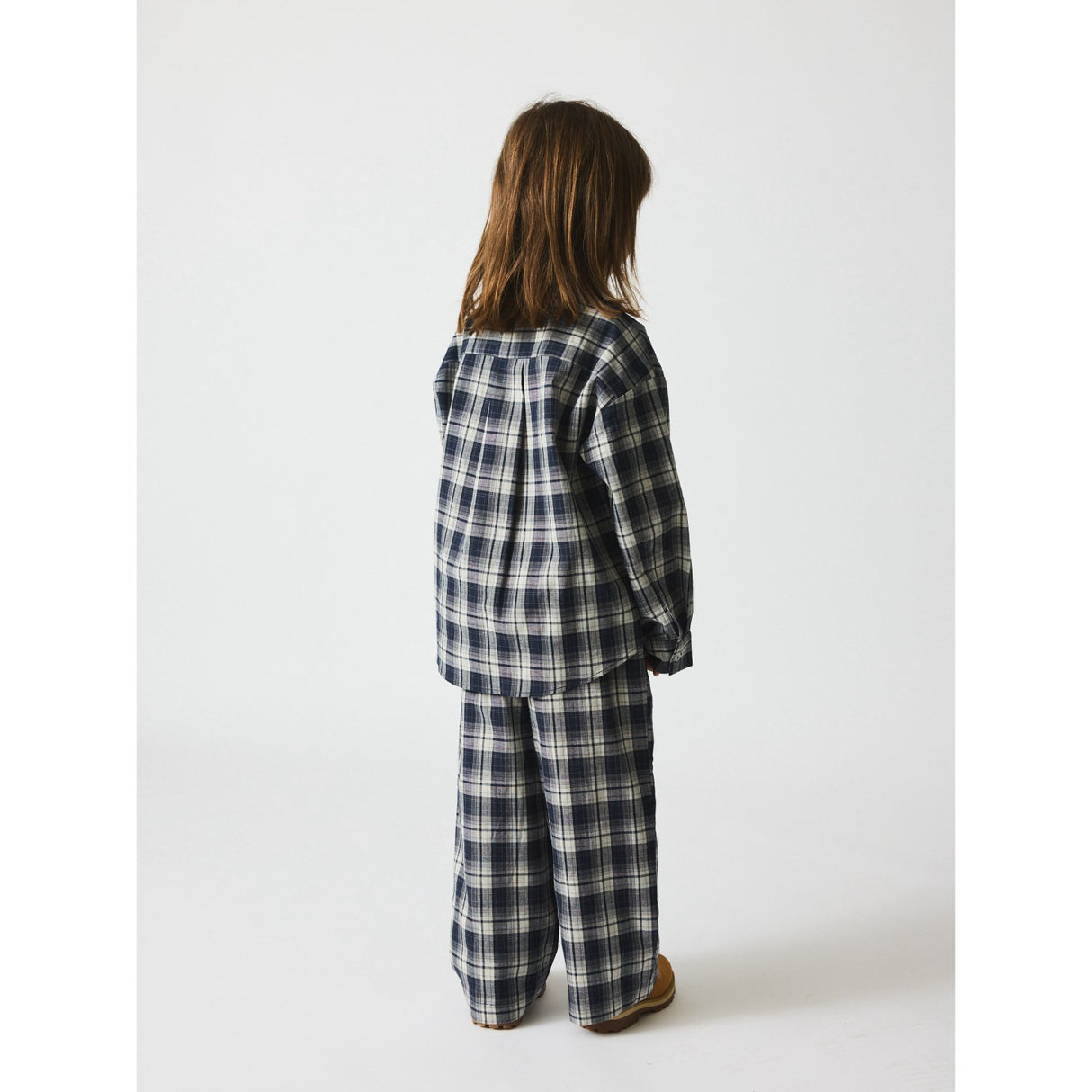 brunobruno nation Mood Indigo Blue Check Francis Navy Check Bukser