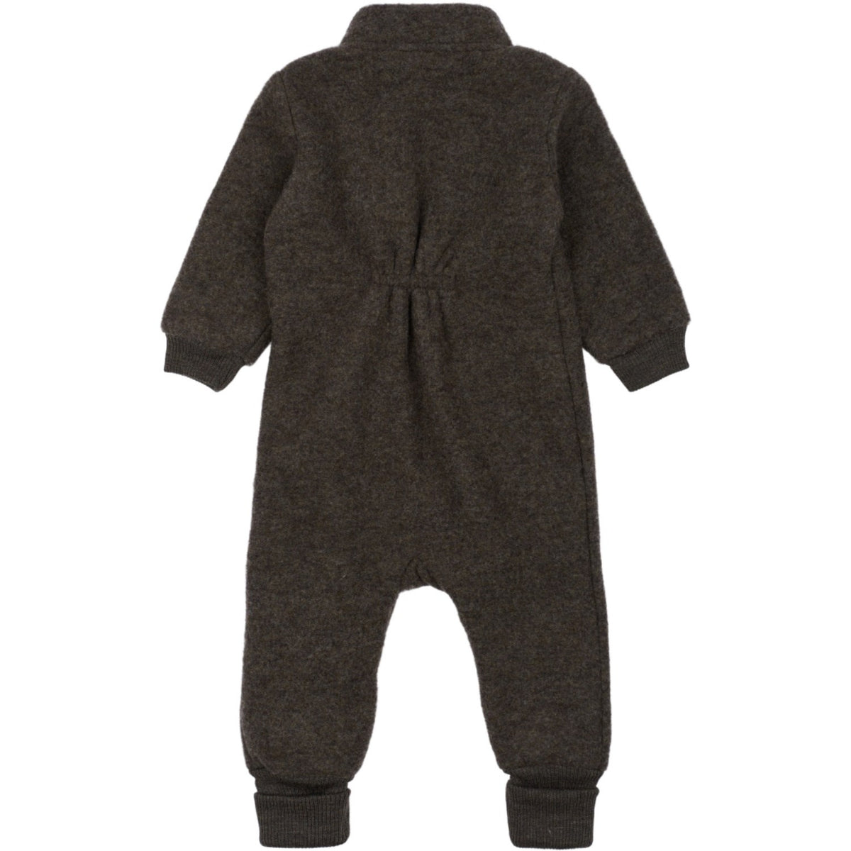 Mikk-Line Dark Brown Melange Uld Dragt Med Rib