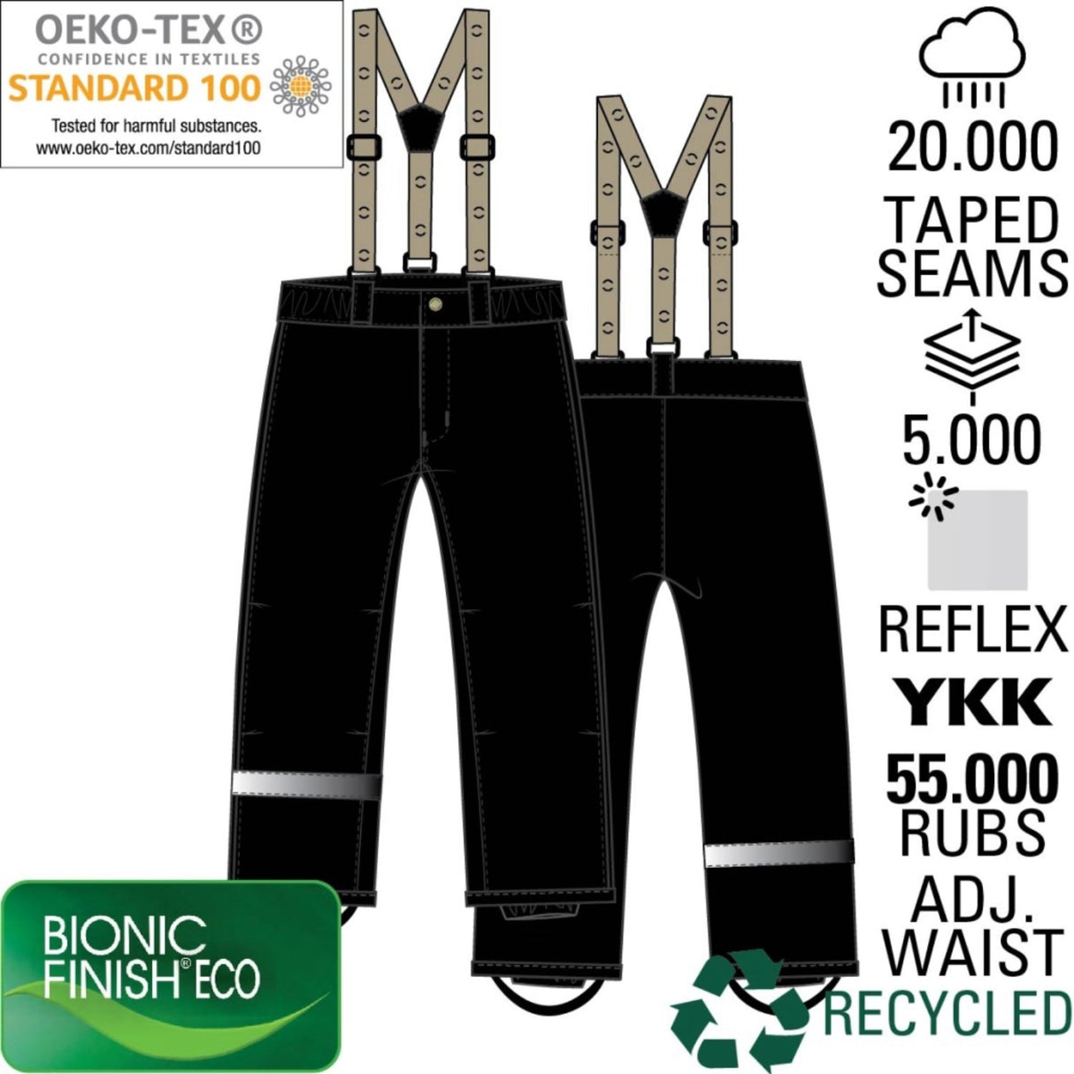 Mikk-Line Black Uni Overtræksbukser Solid