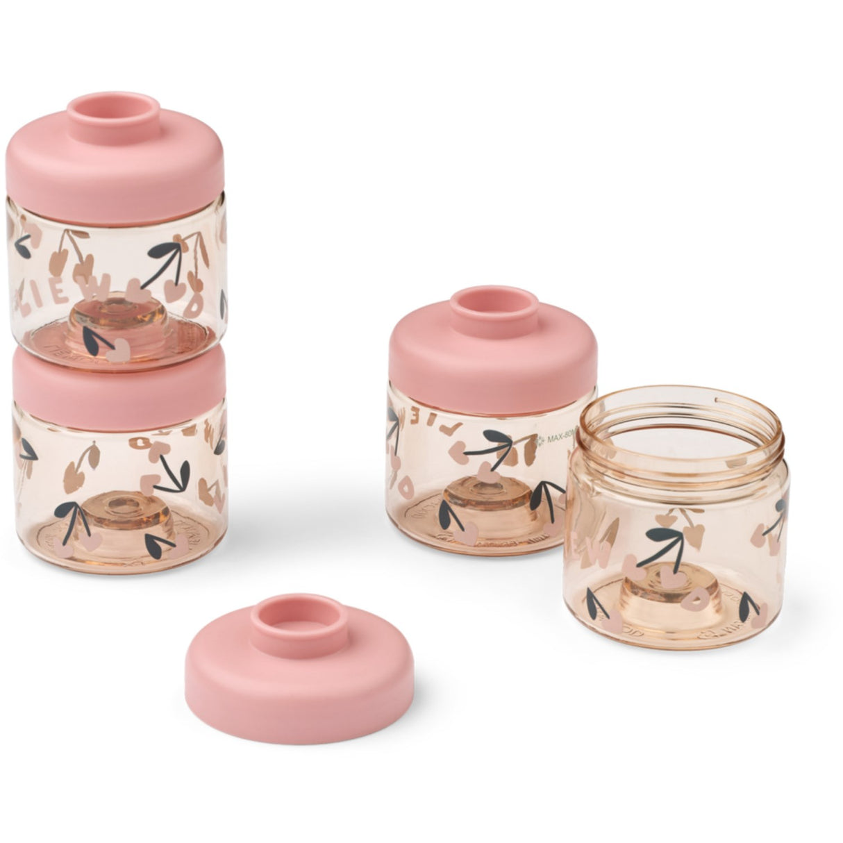 LIEWOOD Cherry Heart / Rosey Dominique Food Tritan Boxes 100 Ml 4-Pak