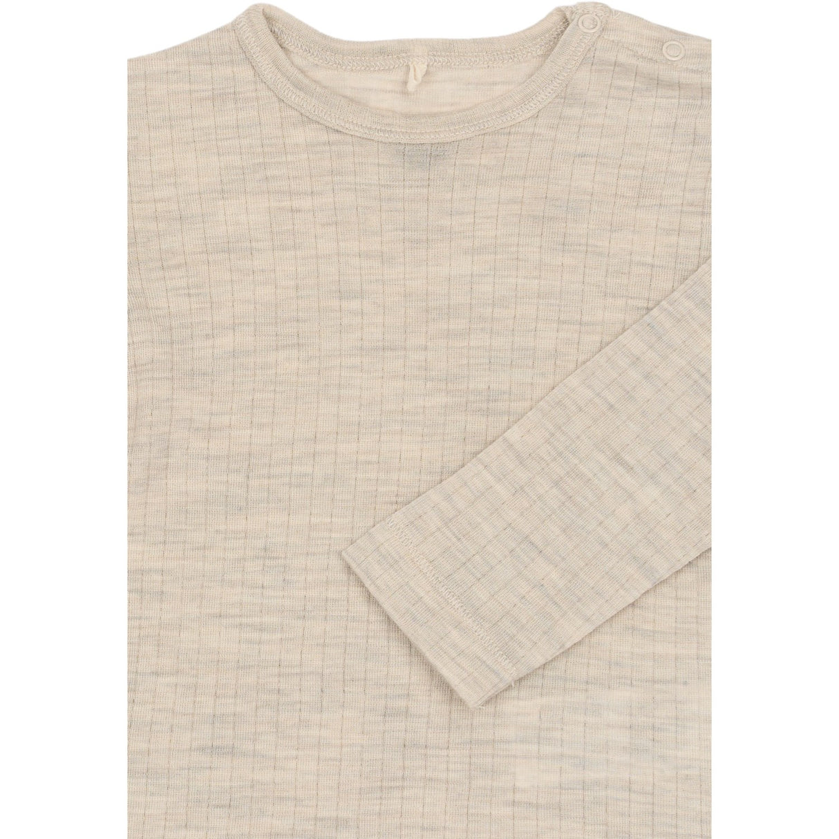 Mikk-Line Melange Offwhite Merino Uld Ls Top