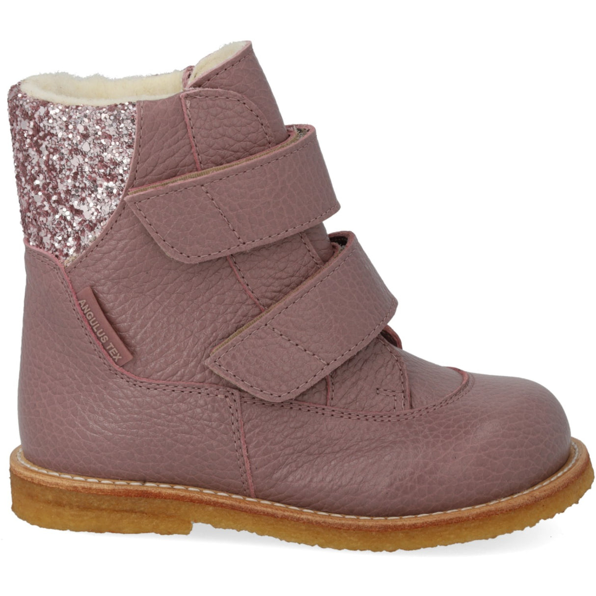 Angulus Faded Rose/Blossom Glitter Tex-Støvle Med Glitter Og Velcro