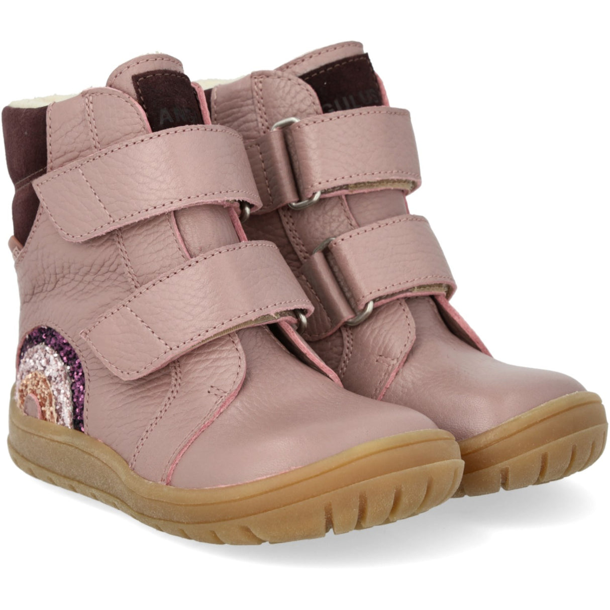 Angulus Faded Rose/Aubergine TEX-støvle Med Funklende Glitterregnbue