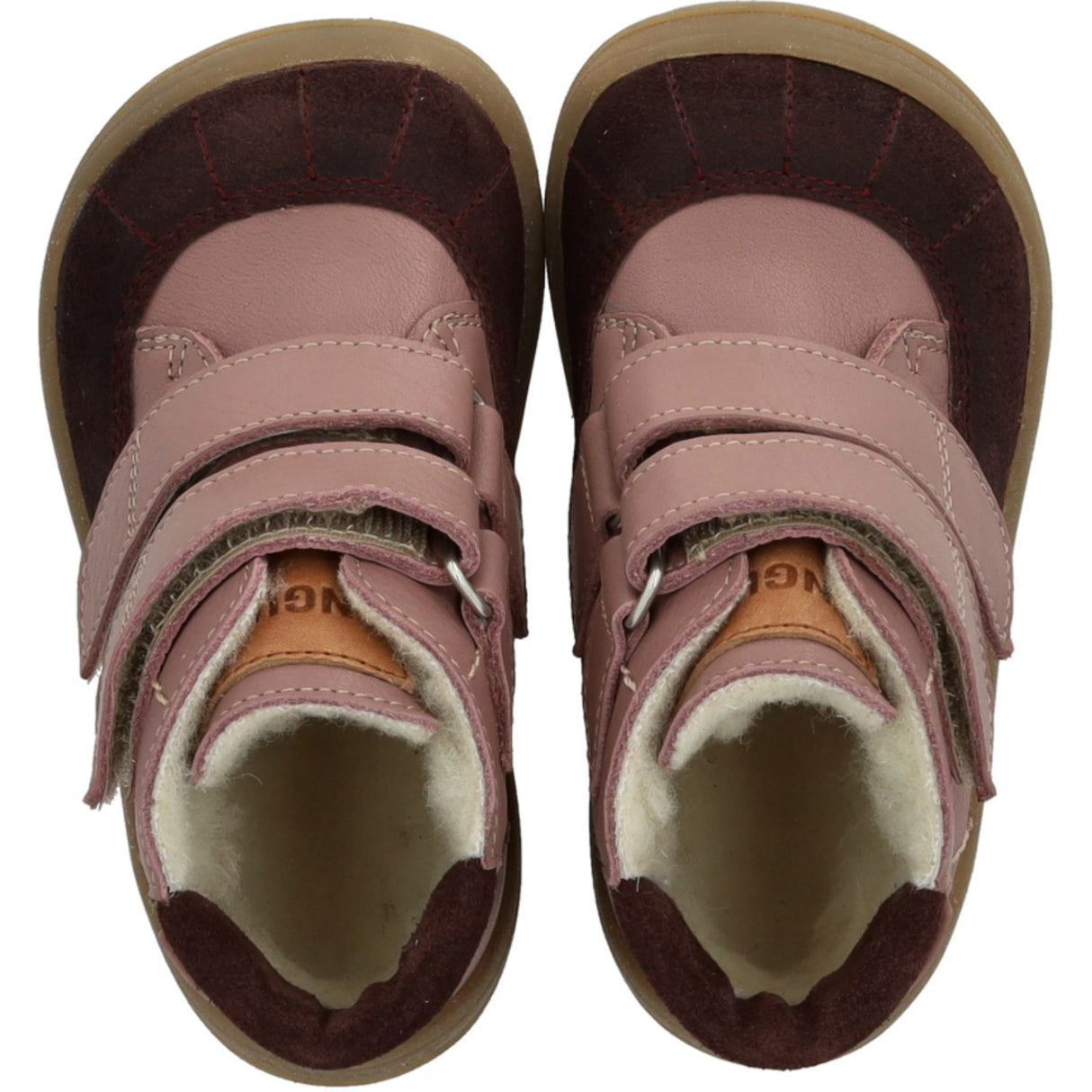 Angulus Aubergine/Faded Rose/Tan Begynder Tex-Støvle Med Kontraststikninger