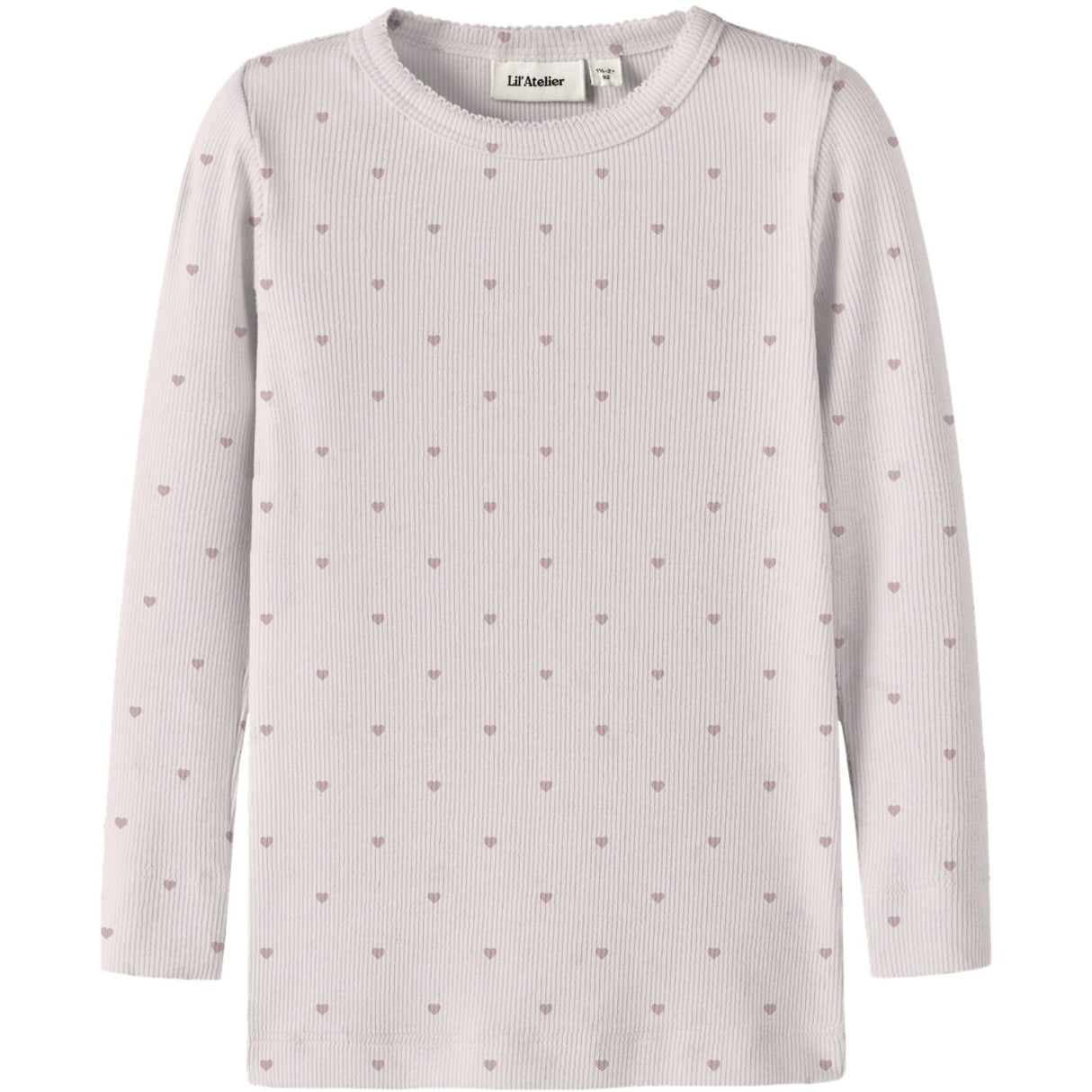 Lil'Atelier Hushed Violet Heart Nmfgago Ls Slim Top Lil Noos