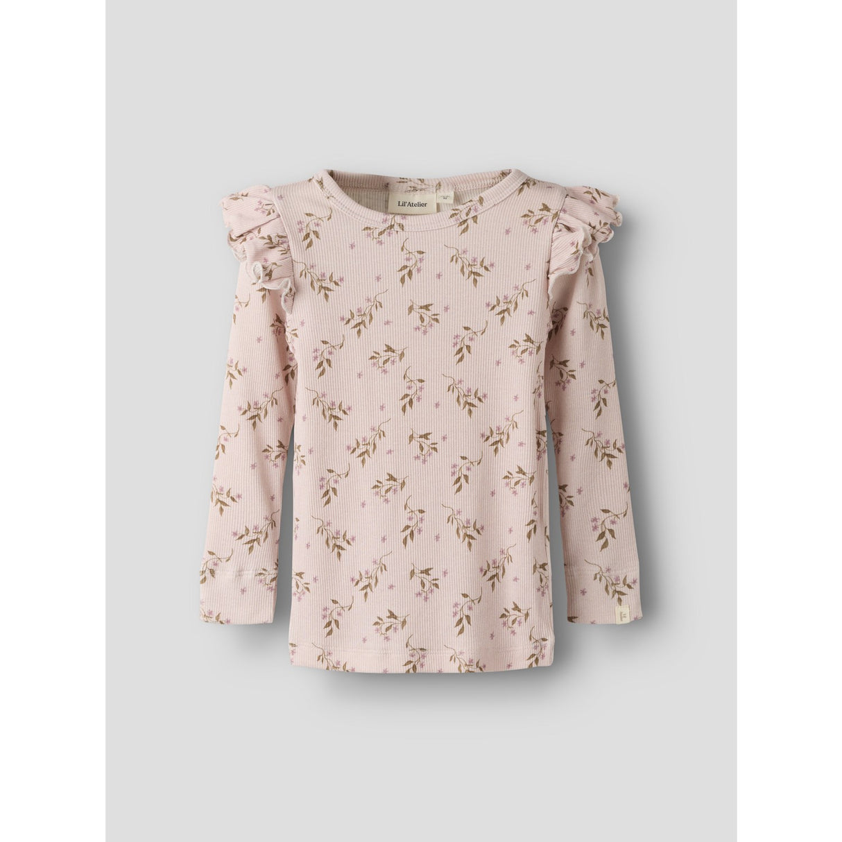 Lil'Atelier Hushed Violet Flowers Nmfgavo Eko Ls Slim Top Lil Noos
