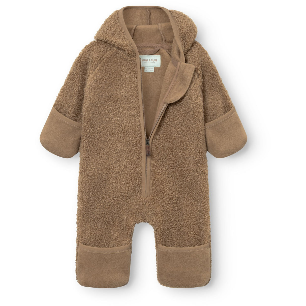 Mini A Ture Otter Brown Matadel Teddyfleece Jumpsuit. Grs